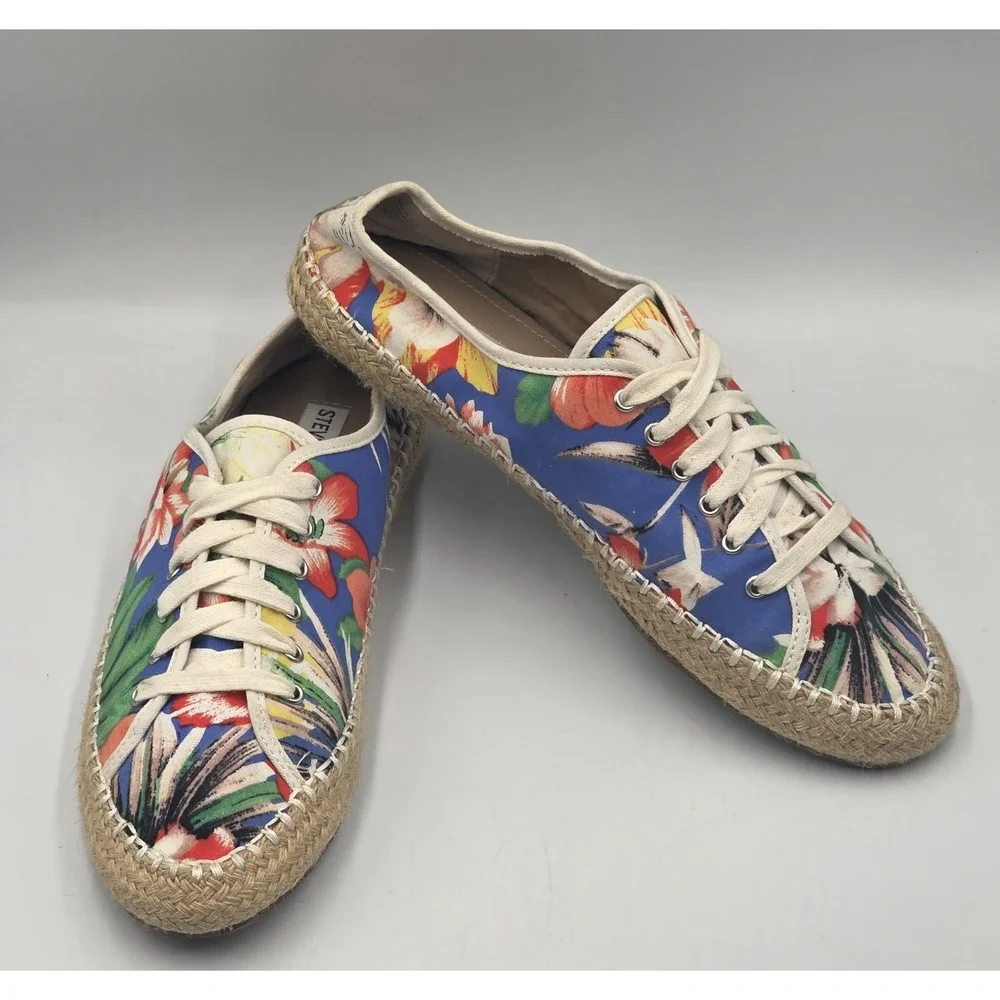 Steve Madden Broadwlk Tropical Espadrille Sneakers Womens 9.5 Floral Casual